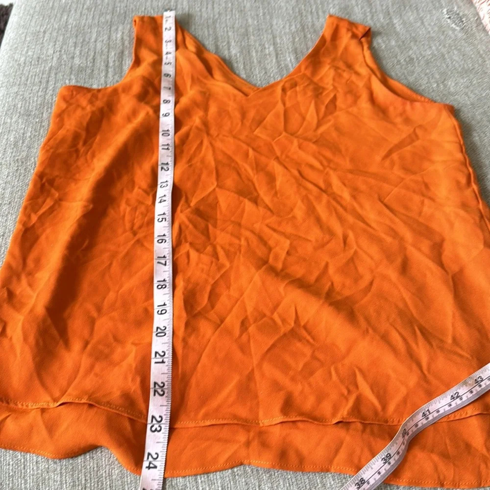 Orange Ann taylor factory xs tank top double hem flowy - Picture 6 of 10